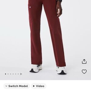 Figs Women's Straight Leg Pants - Burgundy